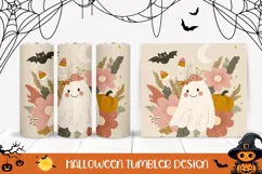 Floral Ghost Tumbler, Halloween Bats Tumbler Wrap Product Image 1