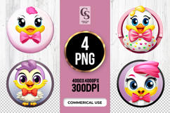 Cute Cartoon Duck Clipart Sublimation PNG Product Image 1