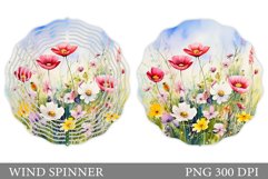 Wildflowers Wind Spinner. Floral Wind Spinner Template Product Image 1