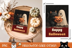 Vintage Halloween Greeting Card, Halloween Ghost Wall Art Product Image 1