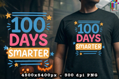 100 Days Smarter Cute School Celebration Sublimation Design Product Image 2