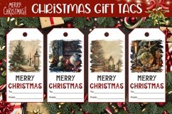Vintage Christmas Gift Tags, Winter Gift Tag Printable Product Image 1