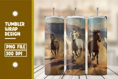 Group Of Running Horse Together Tumbler Wrap Design Product Image 1