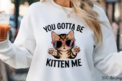 YOU GOTTA BE KITTEN ME PNG, Funny Cats Sublimation Quotes PN Product Image 2