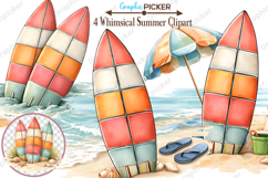 Whimsical Summer beach seasonal Clipart, Summer PNG Design Product Image 1