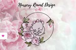 Nursery Round Design for Baby Girl - Welcome Sign SVG Product Image 1