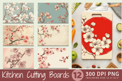 Vintage Japanese Cherry Blossom Flower Cutting Boards sublim Product Image 1
