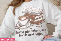 Just A Girl Who Loves PNG, Book Reader Sublimation PNG Product Image 2