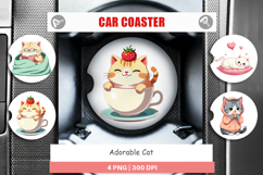 Car Coaster Adorable Cat Product Image 1