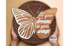 Let Your Dreams Be Your Wings Sign | Butterfly door hanger Product Image 1