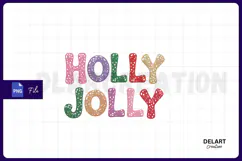 Holly Jolly PNG, Lace Christmas Png Design Product Image 1