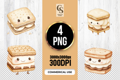 Cute S’mores Character Illustration Clipart Sublimation PNG Product Image 1