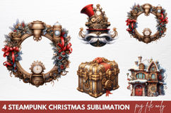 Steampunk Christmas Sublimation PNG Product Image 1