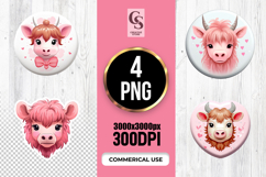Cute Cow Face Clipart Sublimation PNG Product Image 1