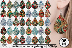Earrings christmas sublimation, Teardrop png Product Image 1