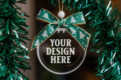 Acrylic Christmas Ornament Mockups | Clear Round Holiday Product Image 1
