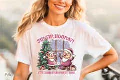 Christmas Pig Wine Drink PNG Sublimation Product Image 4