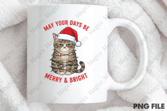 Grumpy Christmas Cat Sublimation PNG Product Image 4