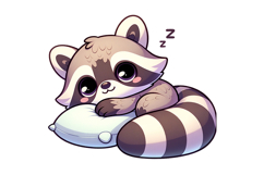 Cute Raccon Clipart - PNG File Product Image 1