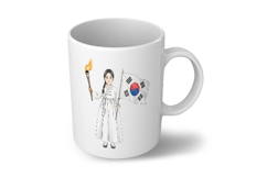 Korean Independence Spirit Girl Hanbok Taegeukgi Flag PNG Product Image 6
