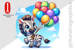 Cute Zebra Clipart - PNG File Product Image 2