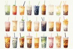 Boba Tea Clipart Bubble Tea Watercolor Product Image 5
