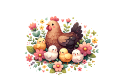 Cute Hen Clipart - PNG File Product Image 2