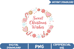 Sweet Christmas Wishes Sublimation, Christmas Png Product Image 1