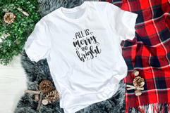 All is Merry and Bright svg, Christmas Holiday svg cute file Product Image 5