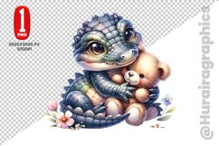 Cute Crocodile Clipart - PNG File Product Image 1