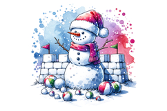 Snow Men Clipart- PNG File Product Image 2