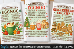 Christmas Kitchen Towel PNG, Christmas cocktail Recipe PNG Product Image 1