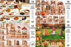 3D Fall Mega Bundle laser cut. Autumn decor. Farmhouse SVG Product Image 2