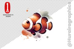 Cute Clown Fish Clipart - PNG File Product Image 1