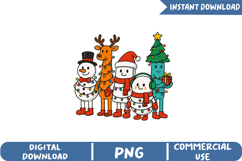 Cute Christmas Characters Sublimation, Christmas png Product Image 1