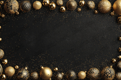 Gold and Black Christmas Ornaments Frame Product Image 1