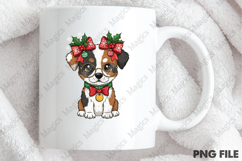 Watercolor Cute Dog Christmas PNG Product Image 4
