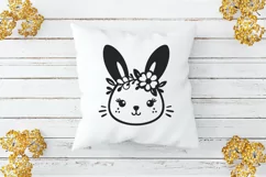 Baby bunny face with flowers SVG, EPS, PNG. Product Image 3