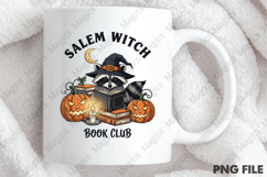 Funny Raccoon Salem Witch Book Club PNG Product Image 4