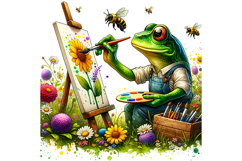 Cute Frog Clipart - PNG File Product Image 1