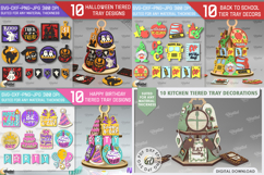 3D Tiered tray Mega bundle lasercut. Seasonal home decor SVG Product Image 2