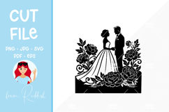 Bride and groom silhouette, cut file, wedding SVG Product Image 1