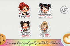 Funny Big-Eyed Girl Stickers PNG Product Image 1