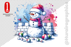 Snow Men Clipart- PNG File Product Image 1