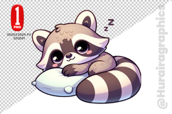 Cute Raccon Clipart - PNG File Product Image 2