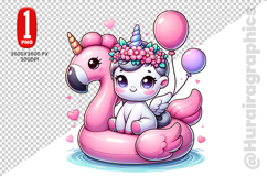 Cute Unicorn Clipart - PNG File Product Image 2