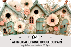 Whimsical Spring House Clipart Spring House Png Product Image 1