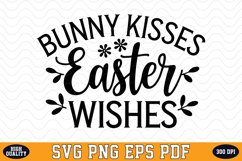 Bunny Kisses Easter Wishes SVG Design | SVG Cut files Product Image 1