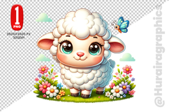 Cute Sheep Clipart - PNG File Product Image 1