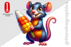 Cute Rat Clipart - PNG File Product Image 2